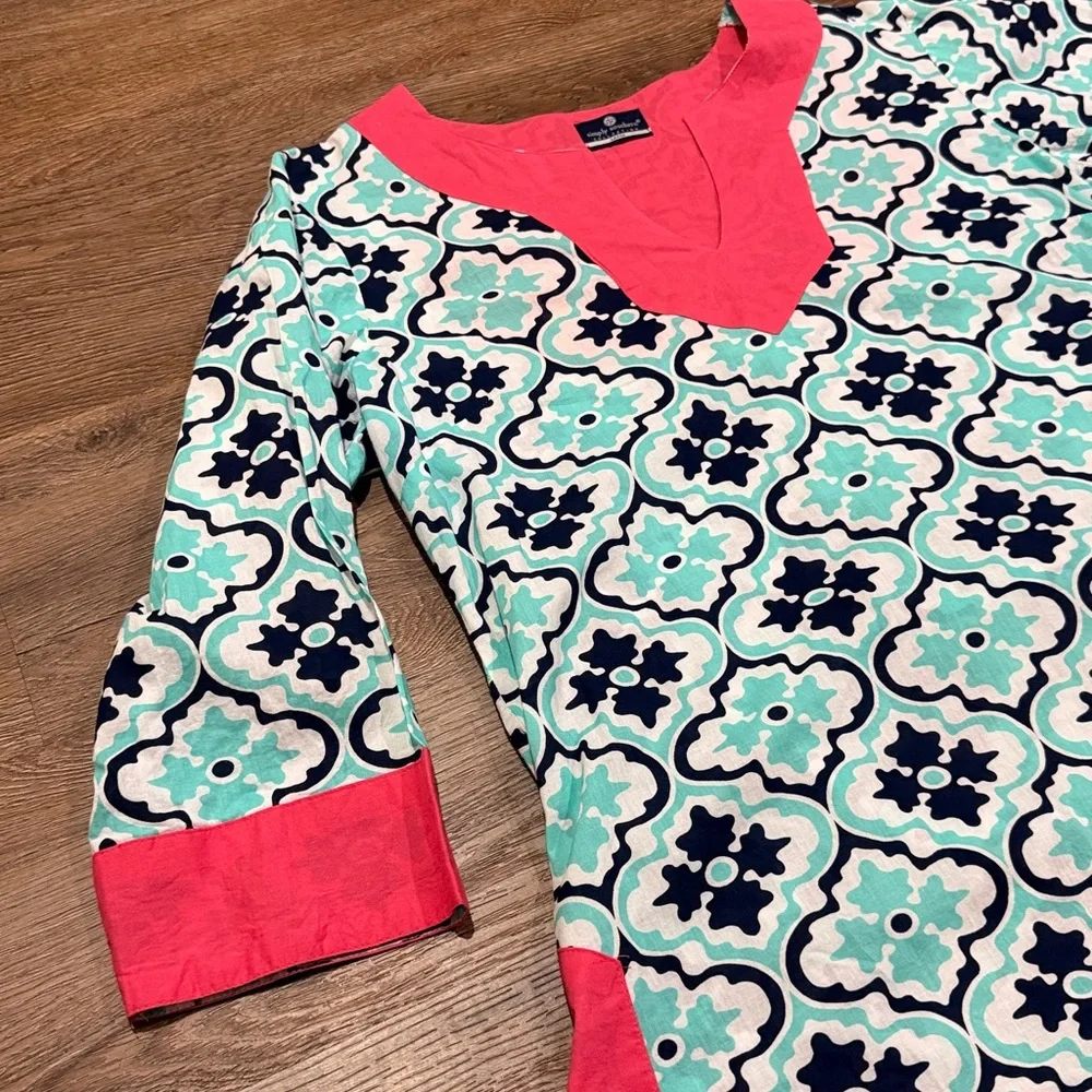 Simply Southern Women's Geometric Print Tunic Top - Picture 4 of 7